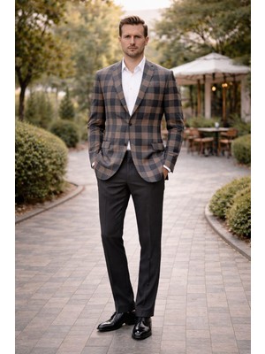 Alexander Gardi Erkek Kareli Desen Blazer Ceket