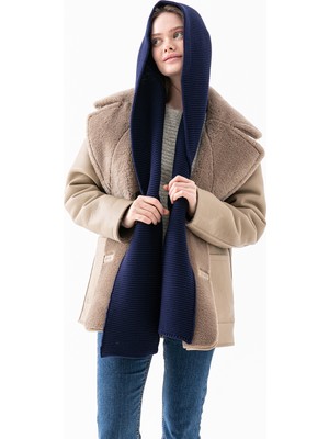 Wega Moda Kapüşonlu Kalın Atkılı Balaclava Kadın — Triko Kapşon Şal | Yumuşak Dokulu Kışlık Aksesuar