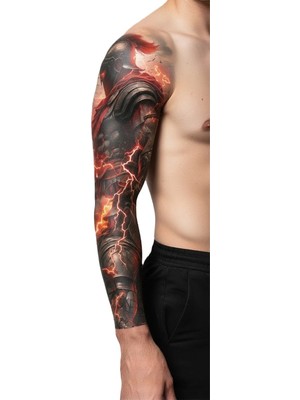 Dövme Kutusu Geçici Kol Kaplama Dövme – Savaşçı Motifi ile Cesaret, Güç ve Kararlılığın Sembolü!