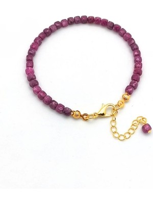 Taşmir Yakut Doğal Taş Bileklik Gerçek Kök Yakut