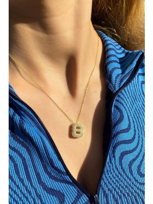 Spossy Silver Jewelry B Harf Kolye