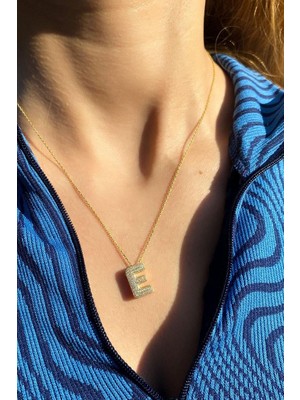 Spossy Silver Jewelry E Harf Kolye