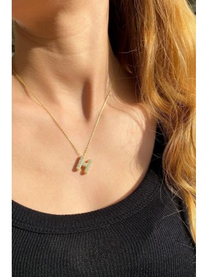 Spossy Silver Jewelry H Harf Kolye