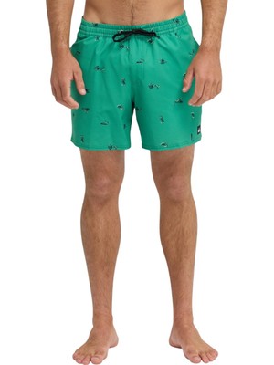 Quiksilver Strech Printed Yeşil Erkek Mayo