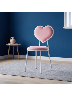 Rani JB112 Kalpli Metal Sandalye Makyaj Masası Sandalyesi Beyaz