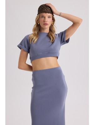Mai Paloma İndigo Crop Etek Takım