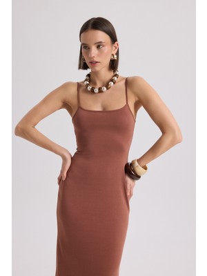 Mai Ferry Kahve Basic  Elbise