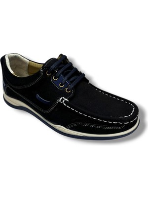 Master 1712-26 Hakiki Nubuk Deri Casual Erkek Ayakkabı Siyah Laci