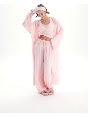 Mai Raina Pembe Kimono Basic Üçlü Takım