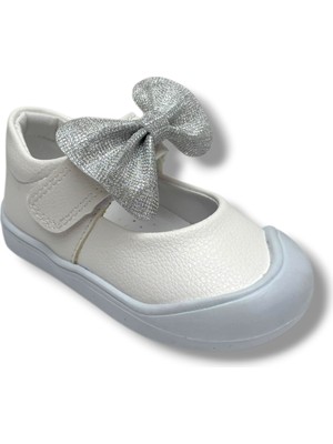 Arzen Bebe 121-26 Cilt Deri Papyonlu Cırtlı Anatomik Kız Bebek Ayakkabısı 19-23