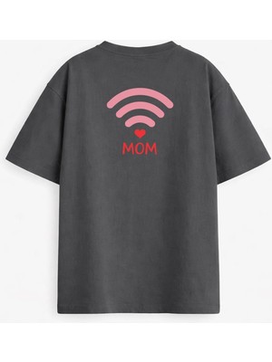 Monila Kadın Premium Kumaş Sırtı Baskılı Oversize T-Shirt