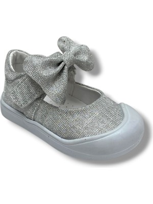 Arzen Bebe 120-26 Simli Papyonlu Cırtlı Anatomik Kız Bebek Ayakkabısı 19-23