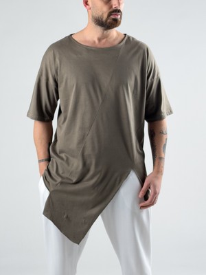 Cocopelli Asimetrik Haki Erkek T-Shirt COC2995