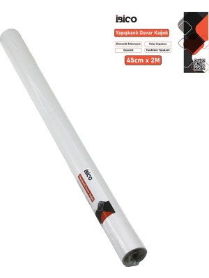 Ethab Ticaret 2mt x 45CM Beyaz Sade Tezgah Üstü Folyo Sticker - Duvar Kağıt Kendinden Yapışlı - Eko Dekorasy