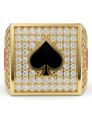 Winners Jewels Kart Sembollü Kare Yüzük