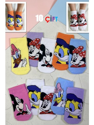 Yasyas 10 Çift Sevimli Çizgi Karakterler Patik Çorap Seti