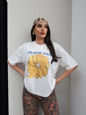 Esra Helvacı Tropıcana Baskılı Tshirt
