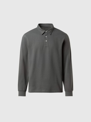 Uzun Kollu Polo Yaka Erkek Pamuk Tişört