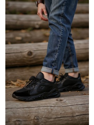 Solazer Erkek Günlük Sneaker Siyah Yürüyüş Ayakkabısı