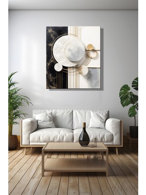 Şehber Modern Duvar Tablosu Kare Kanvas Tekli Salon Mutfak Yatak Odası Ofis Soyut Geometrik Tasarım