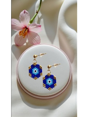 Seard Miyuki Boncuk El Yapımı Nazar Boncuğu Küpe 2