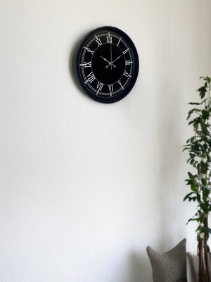 River World Duvar Saati Modern Şık Rengi Siyah 36 cm