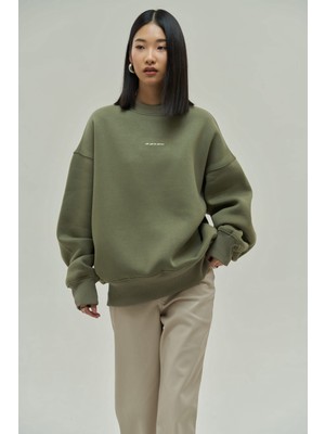 Mai Collection Princess Soft Haki Oversize Sweatshirt