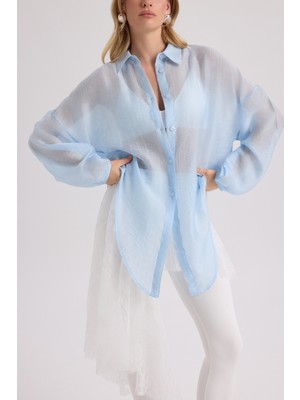 Mai Lyra Oversize Mavi Gömlek