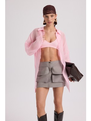 Mai Berry Gri Mini Etek