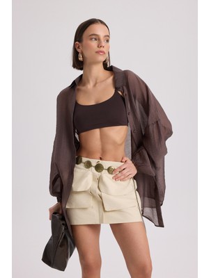 Mai Berry Bej Mini Etek