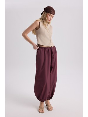 Mai Velora Bordo Poplin Şalvar Pantolon
