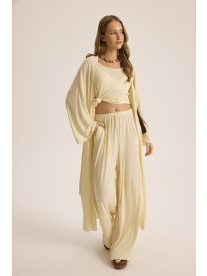 Mai Raina Sarı Kimono Basic Üçlü Takım