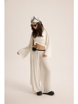 Mai Raina Ekru Kimono Basic Üçlü Takım