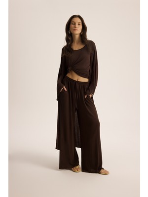 Mai Raina Kahve Kimono Basic Üçlü Takım