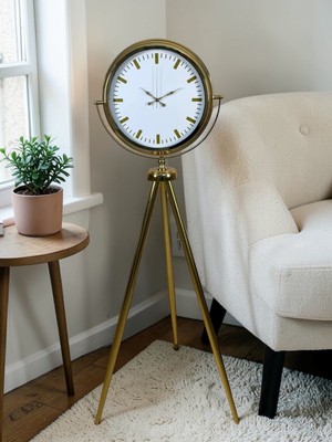 River World Ayaklı Saat Tripod Gold Modern
