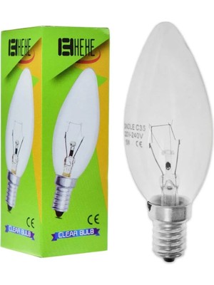 Can Elektrik Şeffaf Halojen Mum Ampul 15W E14 | 220V Akkor Telli Ince Duy Dekoratif Aydınlatma Lambası