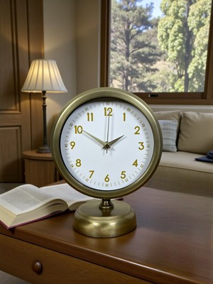 River World Masa Saati Eskitme Metal 25 cm x 20 cm Luxury Vintage Eskitme