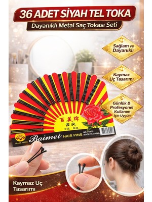 Sylar 36 Adet Siyah Tel Toka Saç Tokası – Dayanıklı Metal Saç Teli Toka Seti