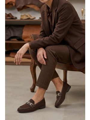 Stilbagshoes Maria Triko Toka Detaylı Kadın Ayakkabı Kahve