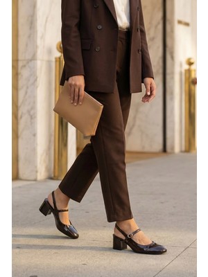 Stilbagshoes Angelia Bilekten Bağlamalı Yuvarlak Burun Kadın Günlük Ayakkabı Kahve