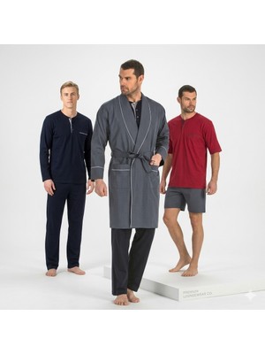 Pierre Cardin 5li Penye Robdöşambr Damat Pijama Set 5560