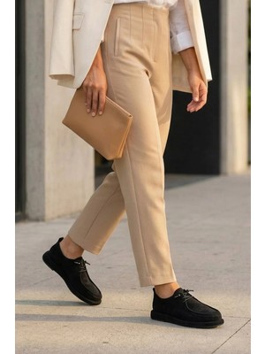 Stilbagshoes Avril Taban Sargı Detaylı Bağcıklı Kadın Ayakkabı Siyah