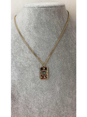 Stelle Jewelry Kare Plakada Göz Detay Kolye