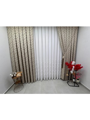 Nivemes Home Nivemeshome  Sedef 3-0006 Vizon 1/3 Pileli Fon Perde