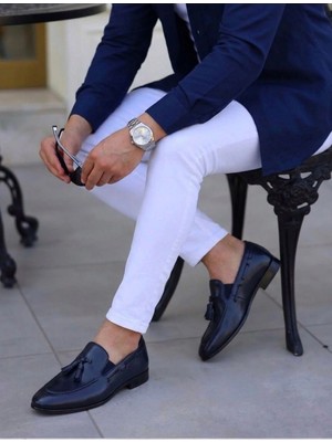 Serhat Özköroğlu LFR-1270 Derı Merdane Ayakkabı Lacivert