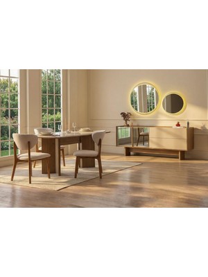 Doressa Vanta Reflekte Camlı Yemek Odası Takımı