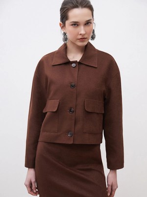 Lc Waikiki Yeni Sezon Gömlek Yaka Kadın Süet Görünümlü Ceket