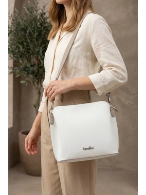 Benetton Kadın Kol Çantası BNT1823 Beyaz Taş