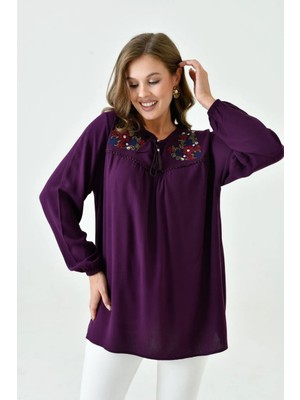 Lifera Nakışlı Şile Bezi Bluz