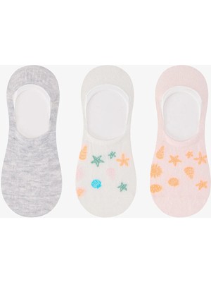Penti 3 Çift Burun Dikişsiz Deniz Yıldızı Desenli Babet Çorap
